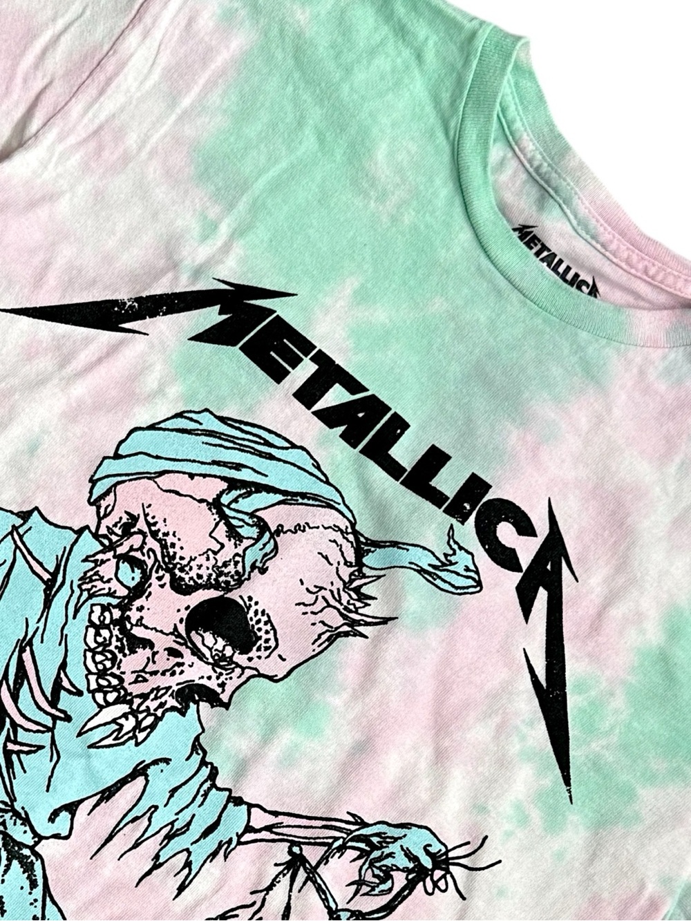Metallica Tie Dye Graphic Band Tee Shirt Womens Medium 2022 Cotton Rock